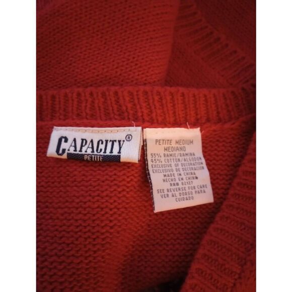 Capacity petite red with dogs,  sleeveless button down cardigan. Cottage Core, g - Picture 6 of 6